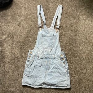 Forever 21 - Overall Mini Dress- ADULT SMALL - Light Denim